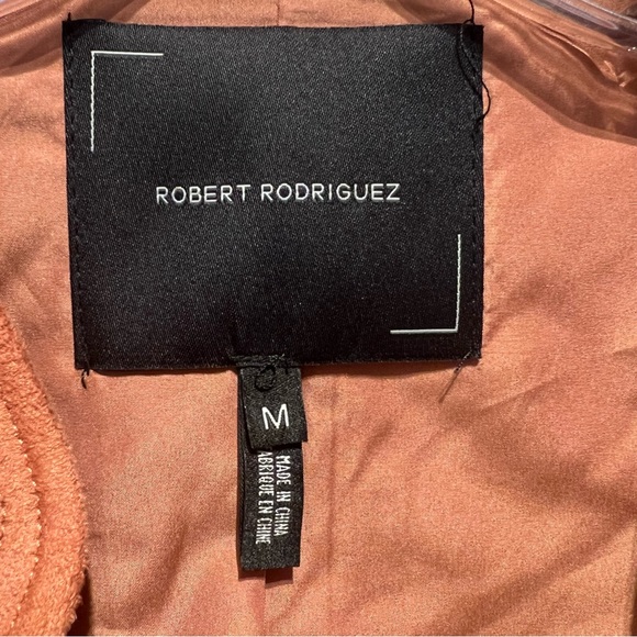 Robert Rodriguez peach faux suede moto jacket size medium - Picture 13 of 14